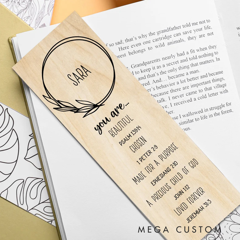 Personalized Wood Bookmark for Best Friend Christian Gift for Birthday Unique Gifts for Long Distance Book lover
