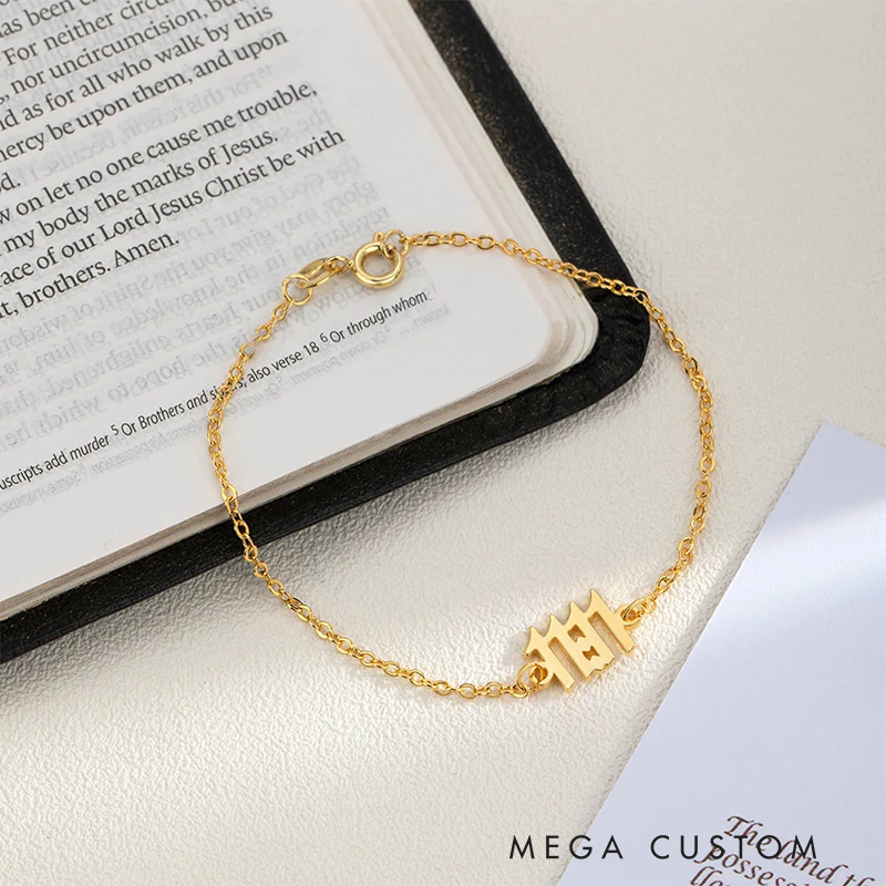 Personalized Bible Verse Chapter Number Bracelet Minimalist Jewelry Church Prayer Baptism Birthday Gift for Women Christian