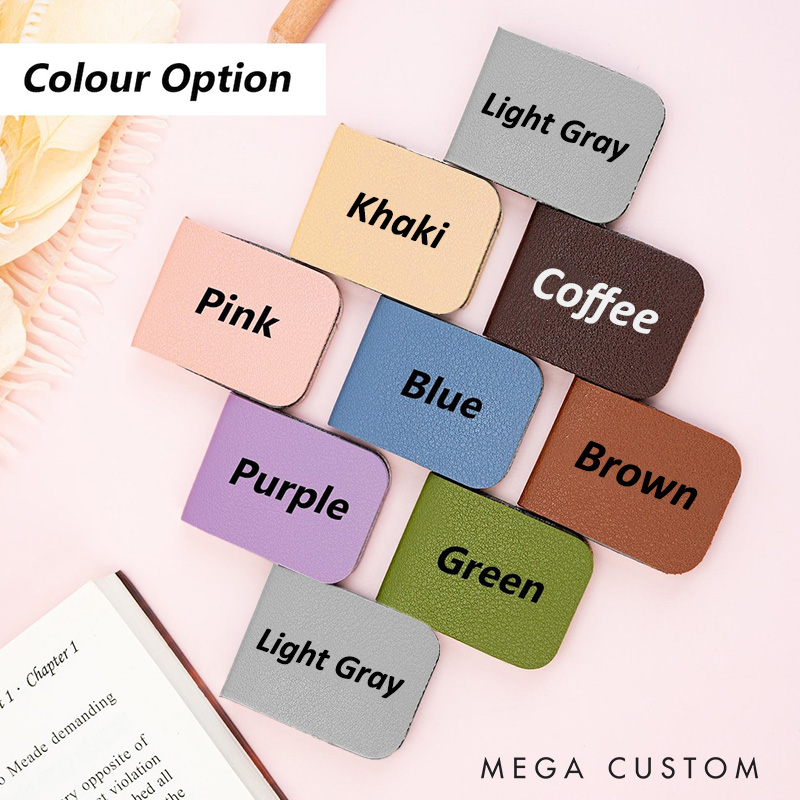 Personalized Wedding Couple Initials Leather Magnetic Bookmark