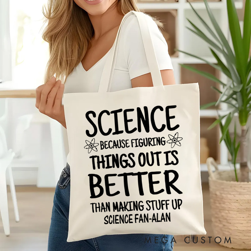 Personalized Science Physics Lover Tote Bag Humor Science Bag Gift for Geek Nerd 