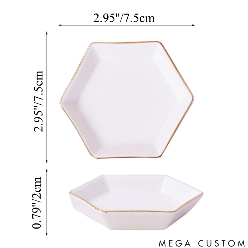 Personalized Pet Lover Pet Wedding Plates Featuring Your Furry Friends Hexagon Ring Dishes