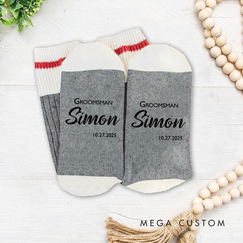 Personalized Groom Wedding Party Socks Groomsman Best Man Gift Socks