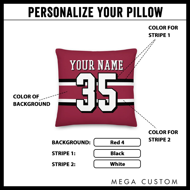 Personalized American Football and Rugby Throw Pillow with Custom Name and Number for a Unique Touch