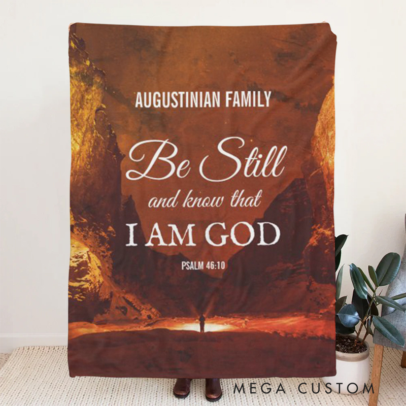 Personalized Be Still and Know Soft Throw Blanket with Name Psalm 46:10 Blanket Home Decor Christian Gift