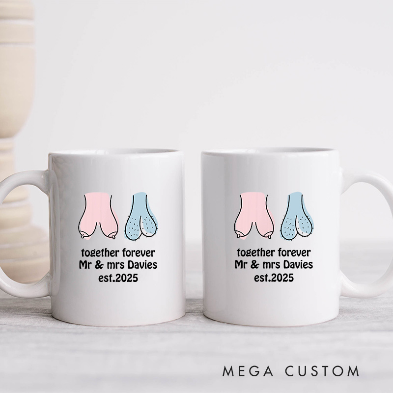 Personalized Funny Couple Mug Together Forever Gift for Her Him Newlywed Present Wedding Gift for Bride Groom Humour Gift for Wife Husband