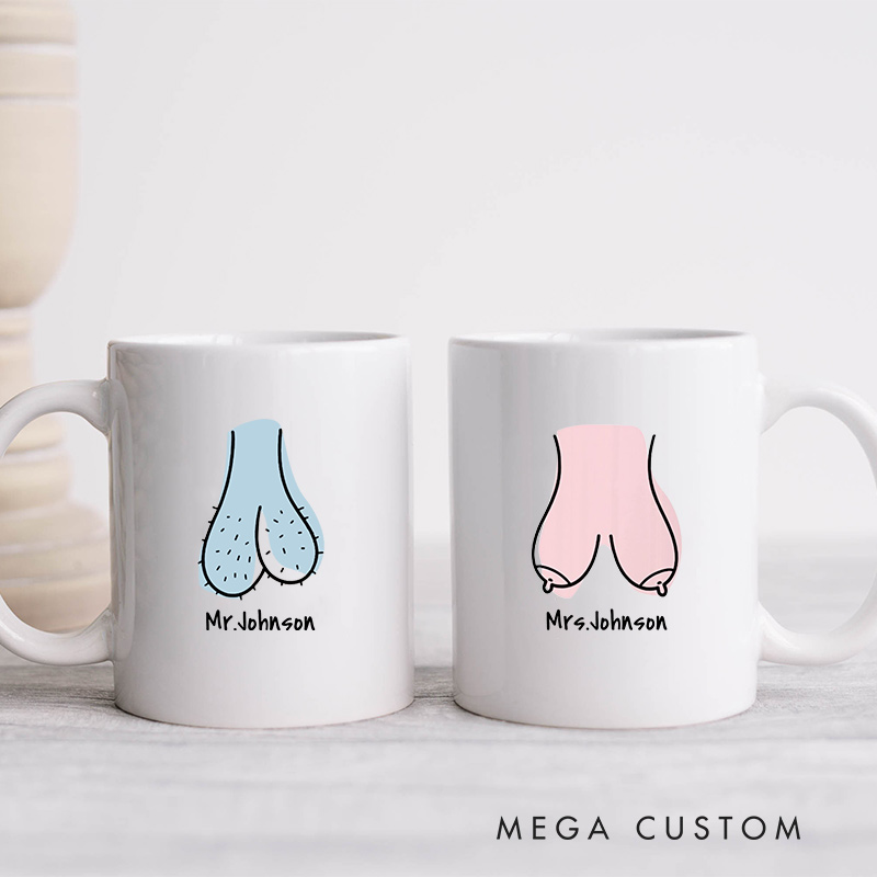 Personalized Funny Mr. & Mrs. Couple Mugs Humors Ceramic Coffee Mug for Husband Wife Coffee Cup for Newlywed Couple Anniversary Cup