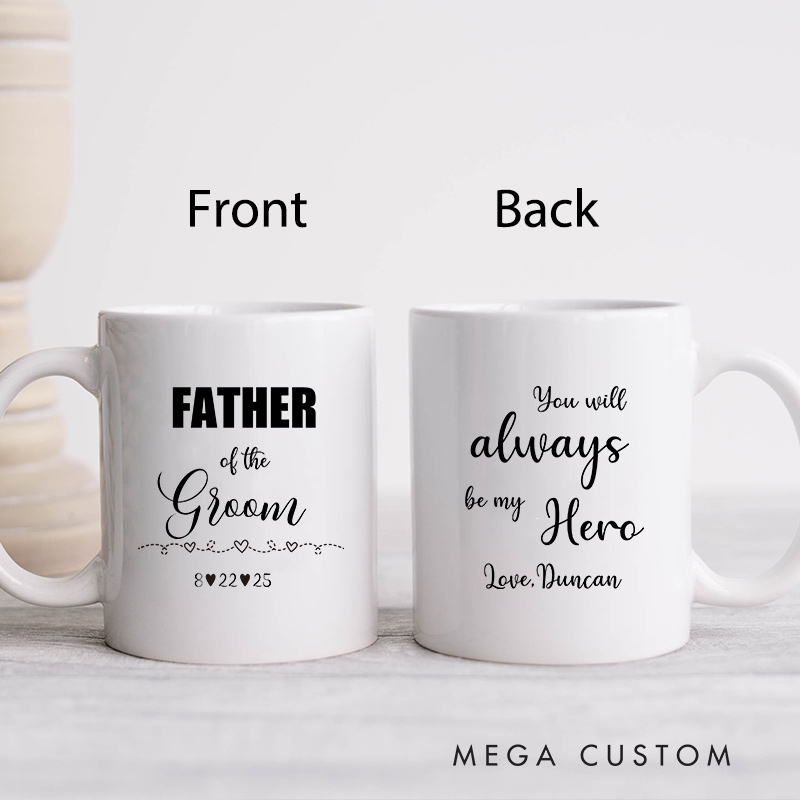 Personalized Father of the Groom Appreciation Mug Wedding Party Favors Mug FOG Coffee Cup Best Man Gift