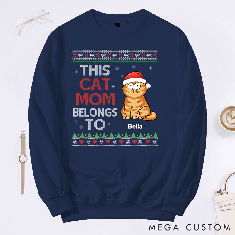 Personalized Cat Lover This Cat Mum Belongs to Sweatshirts