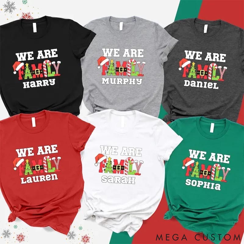 Personalized We are Family Christmas Family Matching T-Shirt