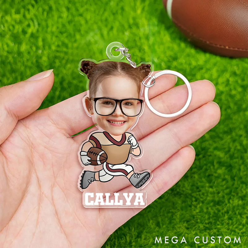Personalized American Football and Rugby Ornament with Custom Photo and Name Design  