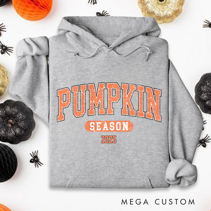 Personalized Pumpkin Season Classic Autumn Inspired Typography Halloween Hoodies