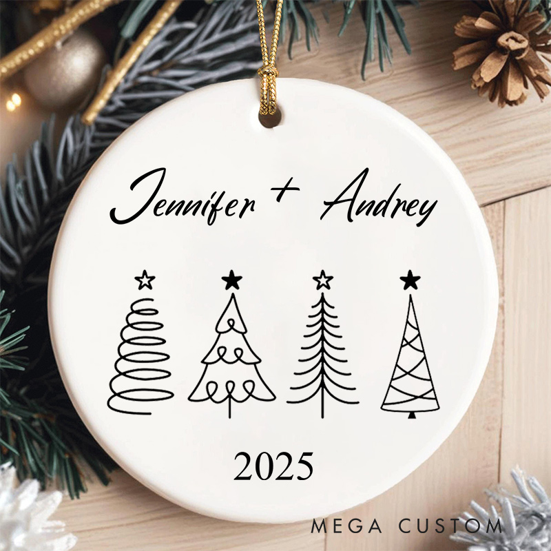 Personalized Christmas Trees Ornament Couple Christmas Trees Ornament for Couple with Name Couple Home Decor Ornament