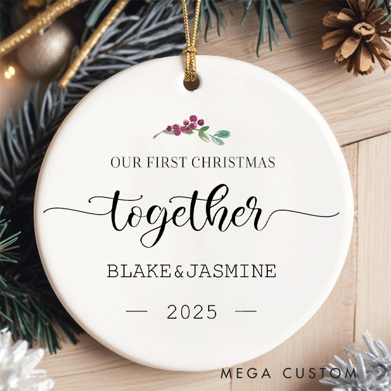 Personalized Our First Christmas Together Ornament Couple Christmas Ornament for Him Her Husband Wife Xmas Decor Ornament