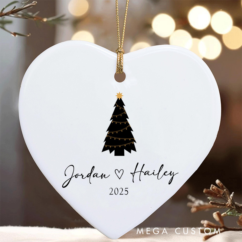 Personalized Christmas Tree Ornament for Couple Christmas Ornament for Husband Wife Couple Xmas Decor Ornament