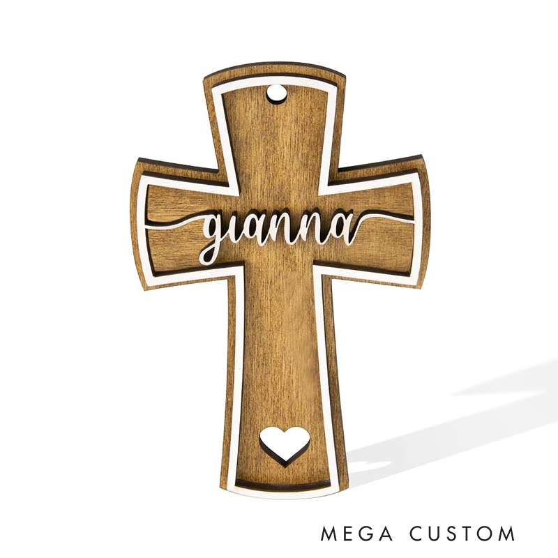 Personalized Wooden Christian Cross for Baptism Religious Cross Gift Best Gift for Home Decor