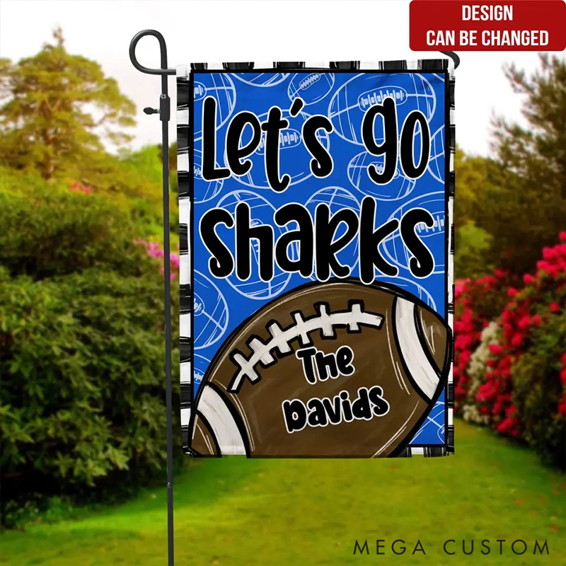 Personalized American Football and Rugby Garden Flag with Custom Your Team Name and Text