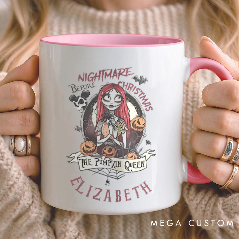 Personalized The Pumpkin King and Queen Halloween Couple Mugs 