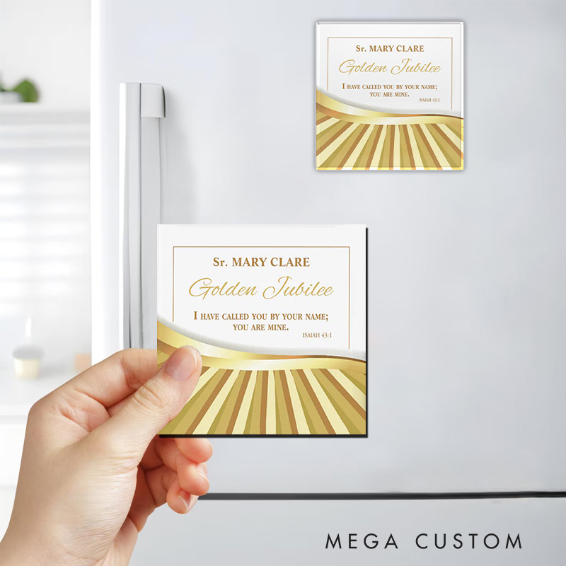 Personalized Golden Jubilee of Religious Life Magnetic Fridge Magnet with Name Religious Gift Nun 50 Year Anniversary Gift