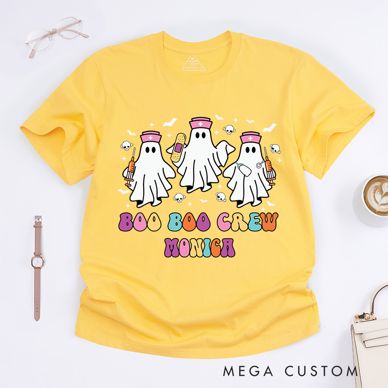 Personalized Nurse T-Shirts Boo Boo Crew Halloween Fashion Design T-Shirts Nurse Halloween Gifts