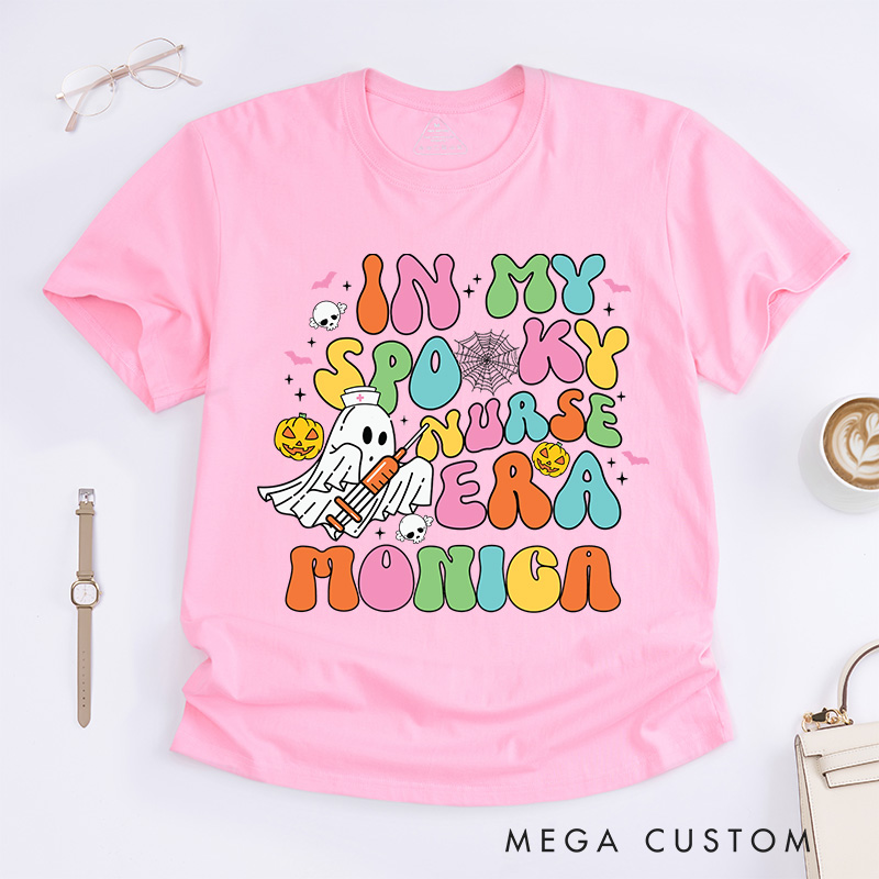 Personalized Nurse T-Shirts In My Spooky Nurse Era Fashion Design T-Shirts Nurse Halloween Gifts