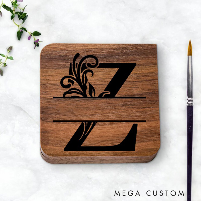 Personalized Initial Wooden 15 Grid Mini Magnetic Watercolor Paint Palette with Name and Clip Portable Painting Supplies Gift for Painter Artist
