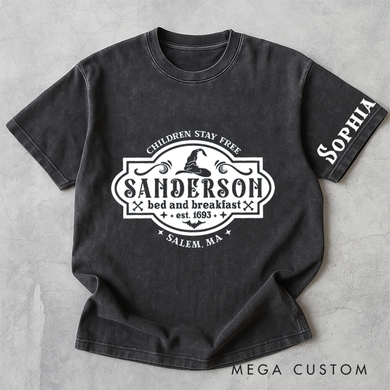 Personalized Vintage Bed and Breakfast Washed T-Shirts Horror Movie Tshirt Witch Horror Movie Shirt