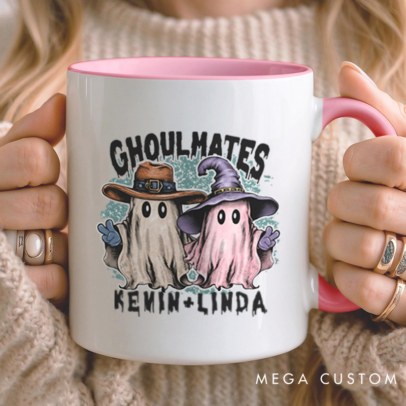 Personalized Ghoultmates Couple Ghost Halloween Couple Mugs