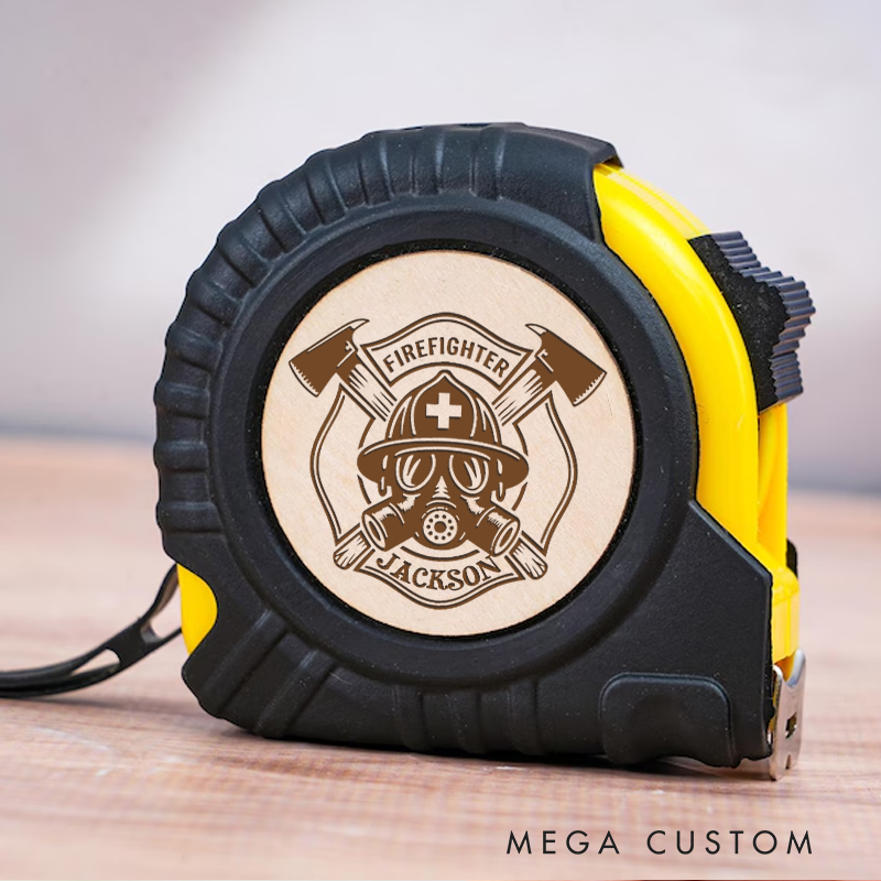 Personalized Firefighter Tape Measure Custom Engraved Gift for Firefighters