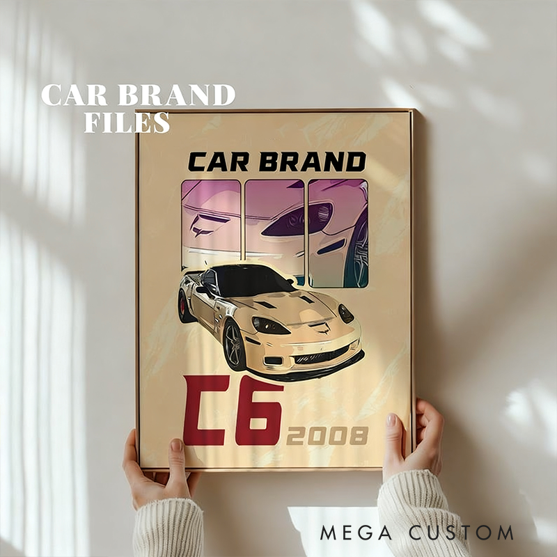 Personalized Custom Sketch Car Portrait Art Print Gift for Racing Lovers