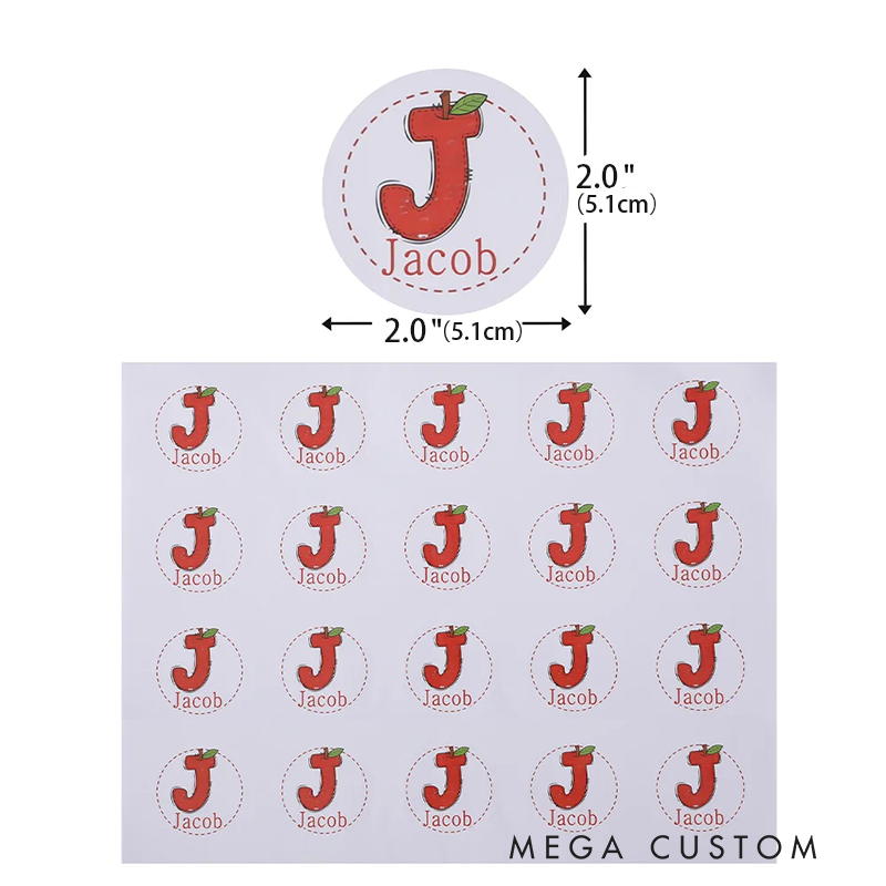 Personalized Cute Cartoon Bow Snowman Stickers Teacher Labels with Name and Initial Gift Decor Christmas Party Favors for Teachers