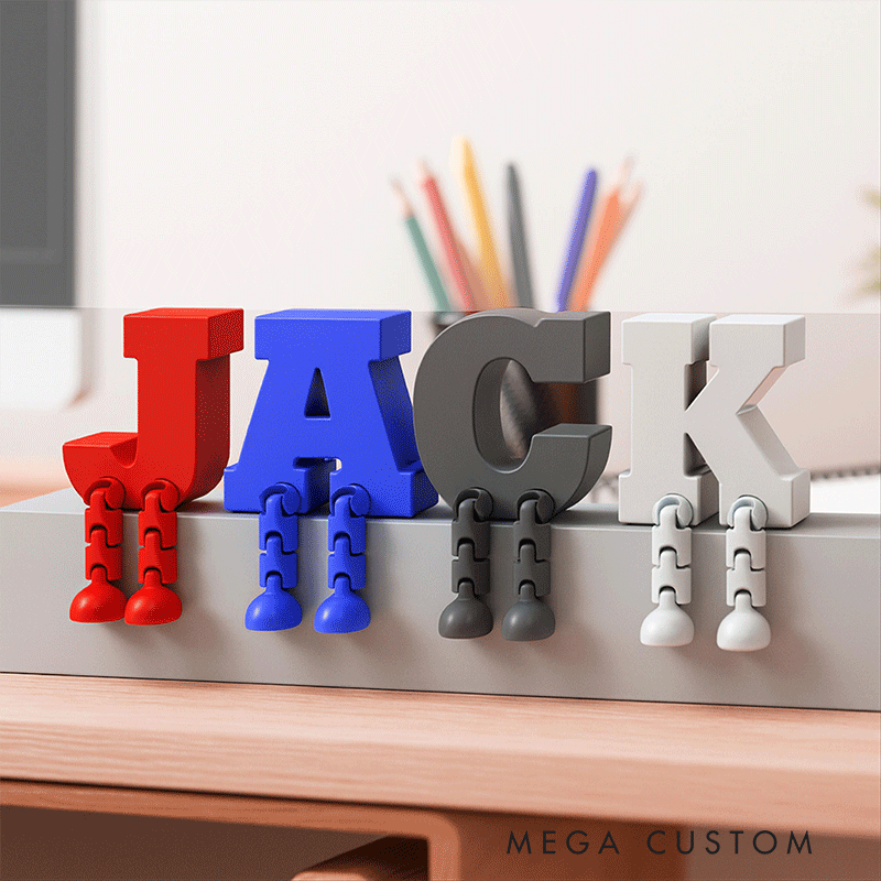 Personalized Letter Decor with Dangling Legs and Custom Name