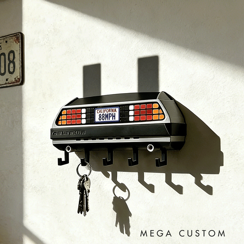 Personalized Timeline Machine KeyHanger Custom License Plate KeyHanger Unique Gift