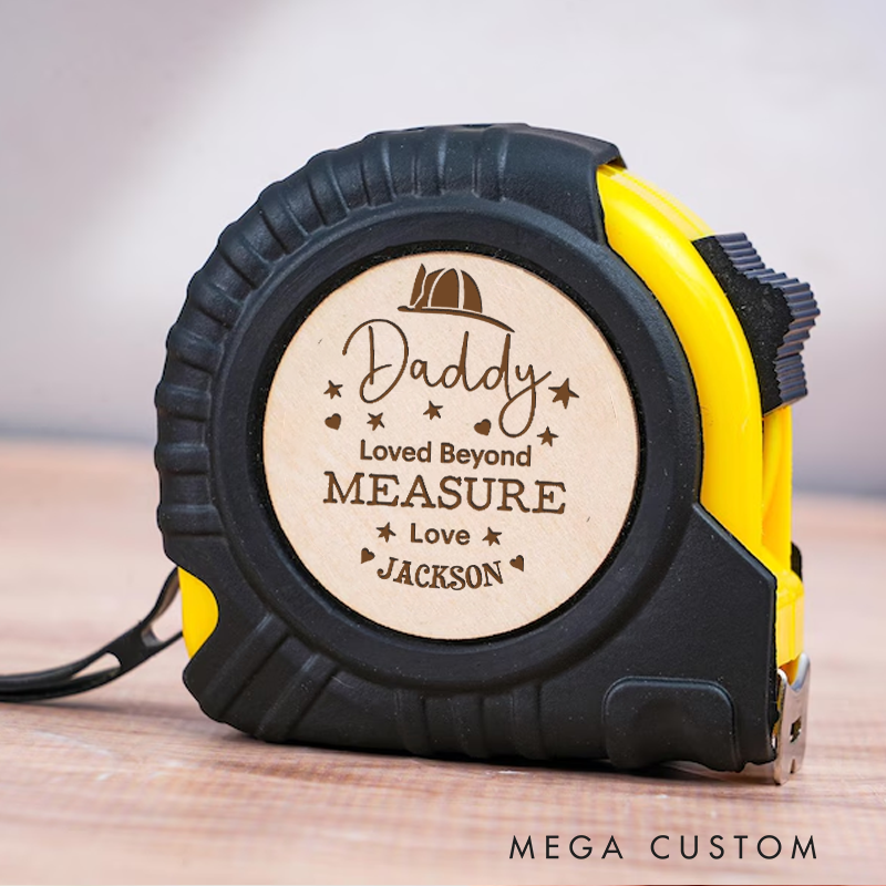 Personalized Firefighter Daddy Loved Beyond Measure Tape Measure Custom Gift for Firefighter Fathers