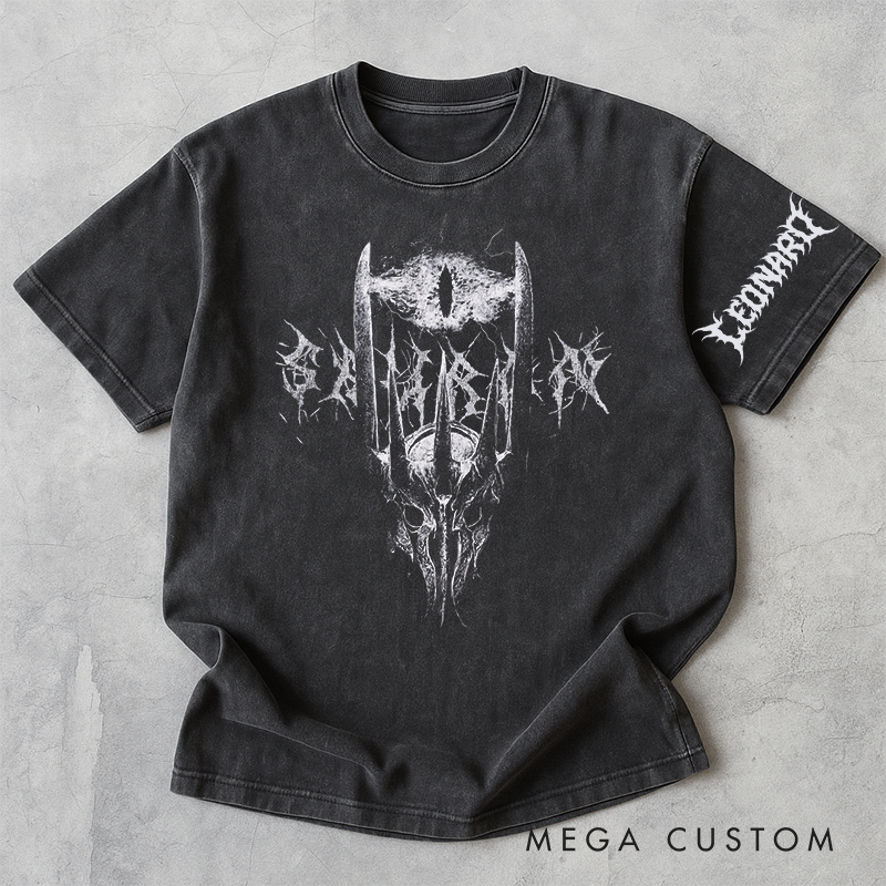 Personalized Retro Dark Lord Fantasy Movie Washed T-Shirts Fantasy Movies Fandom Tshirt Film Fan Booklover Shirt Halloween