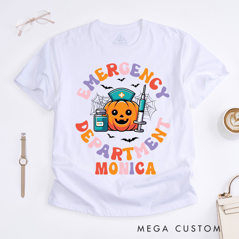 Personalized Nurse T-Shirts Emergency Department Fashion Design T-Shirts Nurse Halloween Gifts