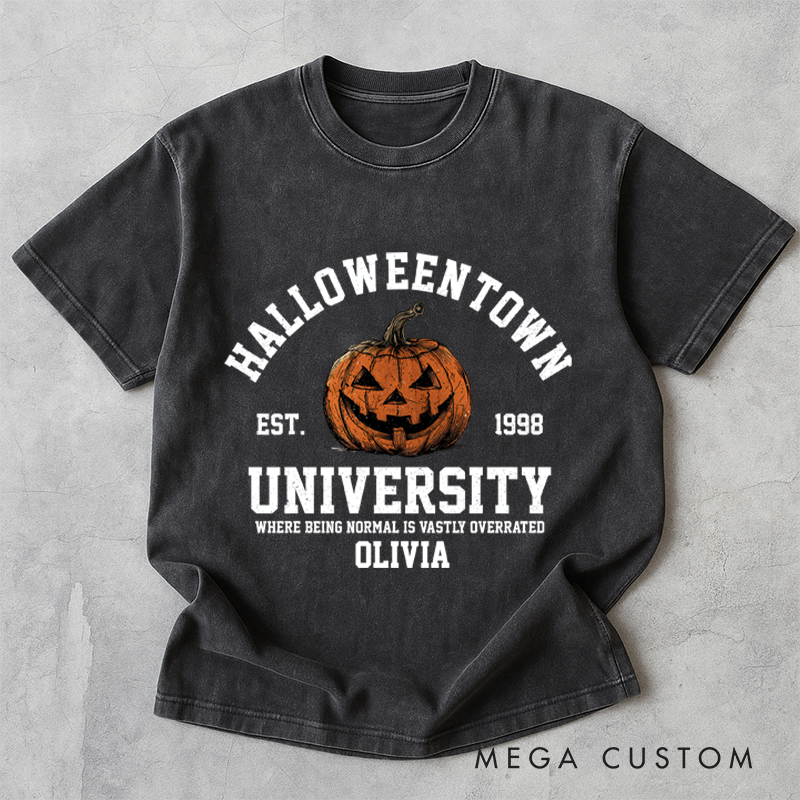 Personalized Retro Halloweentown Est 1998 Horror Movie Washed T-Shirts Horror Spooky Movies Tshirt Film Fan Shirt Halloween