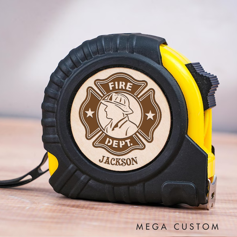 Personalized Fire Dept Measure Tape Custom Engraved Gift for Firefighters