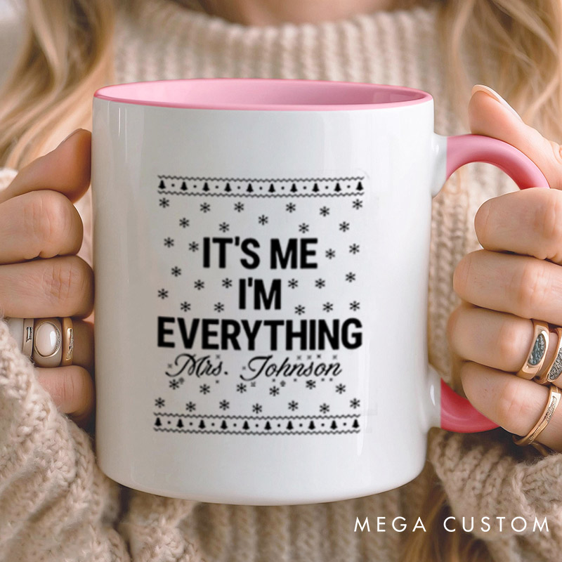 Personalized Playful Everything I Want for Christmas Matching Couple Mugs