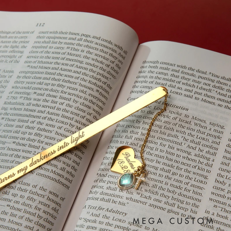Personalized Bible Bookmark with Birthstone Birthday Christmas Bible Verse Religious Best Gift for Christians