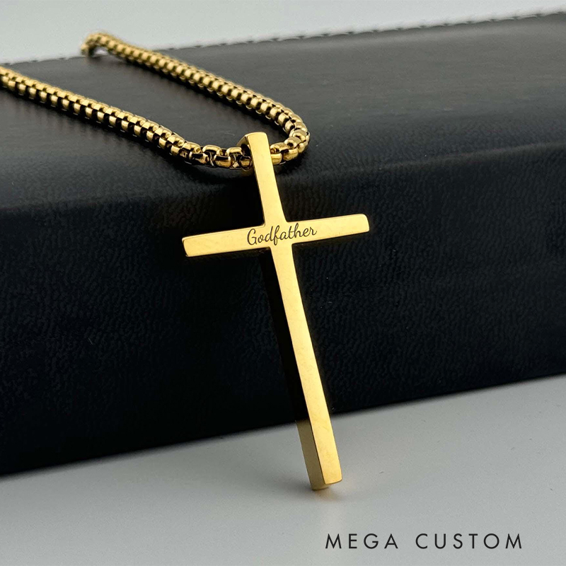 Personalized Cross Scripture Pendant Necklace for Men Religious Jewelry Religious Gift Christian Gift for Him