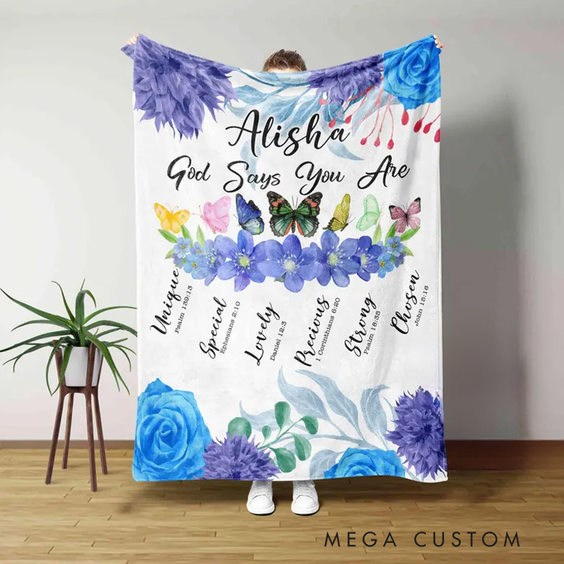 Personalized God Say You are Blanket Soft Throw Blanket with Name Religious Day Birthday Christmas Gift for Christians