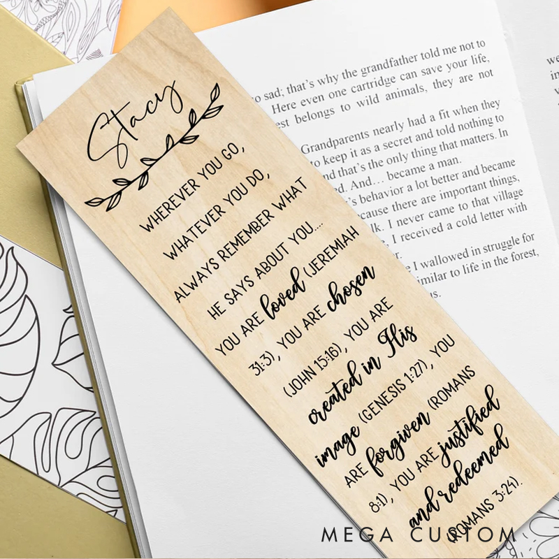 Personalized Wood Bookmark for Best Friend Jeremiah 31:3 Christian Gift for Birthday Unique Gifts for Long Distance Book lover