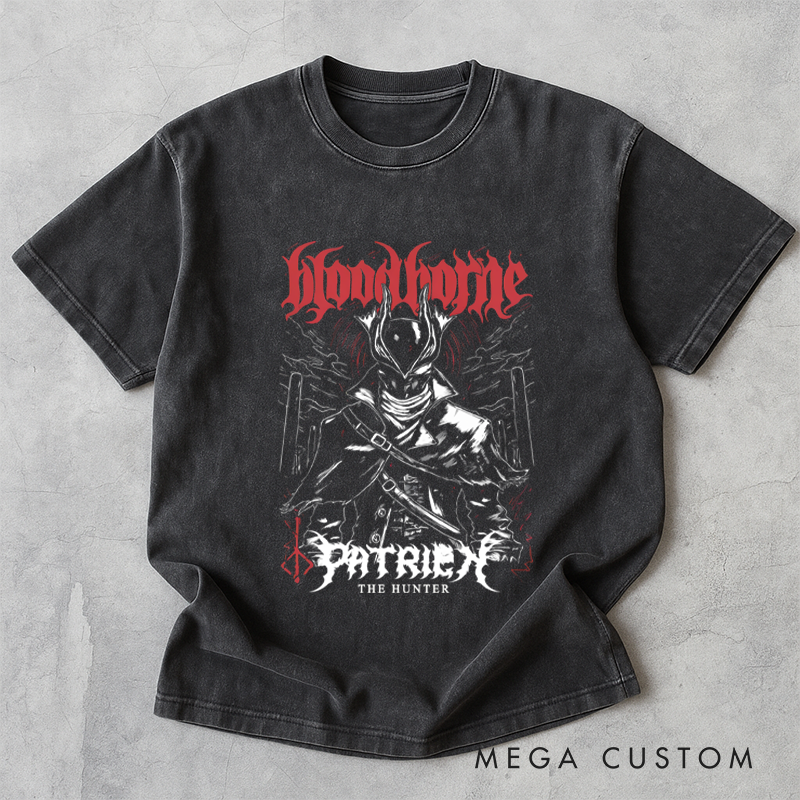 Personalized the Good Hunter Gothic Game Washed T-Shirts Video Game Tshirt Nightmare Hunter Shirt Halloween