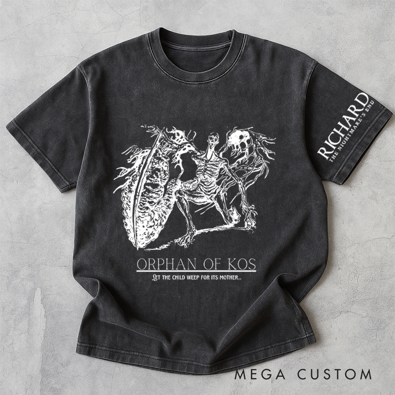 Personalized Orphan of Kos Gothic Game Washed T-Shirts Video Game Tshirt Nightmare Hunter Shirt Halloween