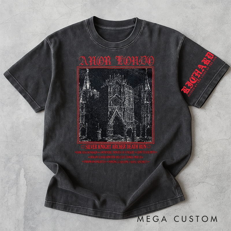Personalized Anor Londo Gothic Game Washed T-Shirts Video Game Tshirt Undead Shirt Halloween