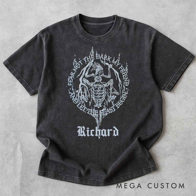 Personalized Let the Feast Begin Gothic Game Washed T-Shirts Video Game Tshirt Undead Shirt 
