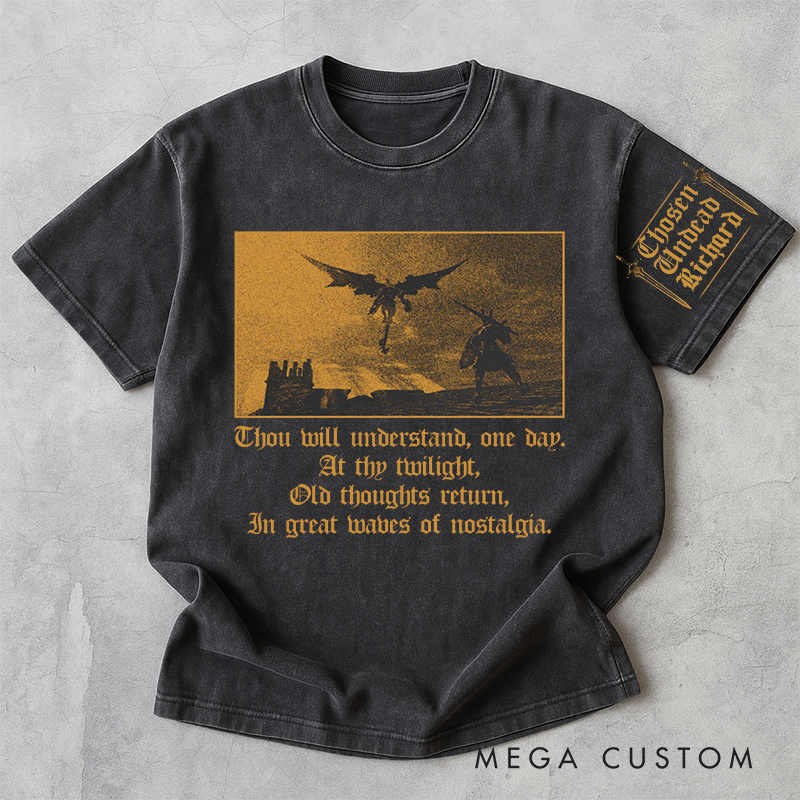 Personalized Old Thoughts Return Gothic Game Washed T-Shirts Video Game Tshirt Undead Shirt