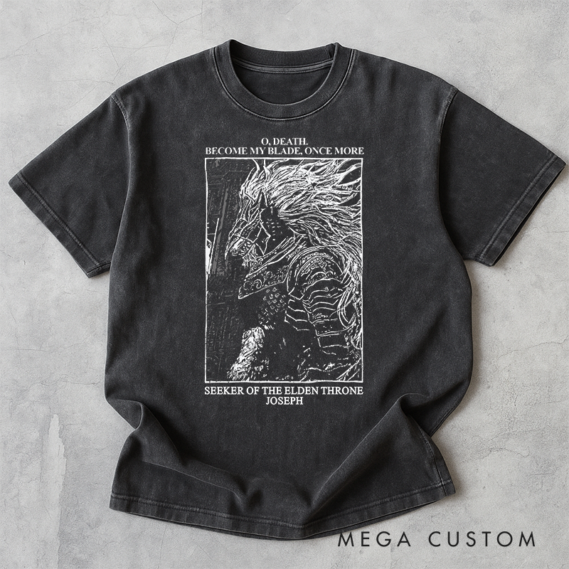 Personalized Death Blade Gothic Game Washed T-Shirts Video Game Tshirt Soulslike Shirt