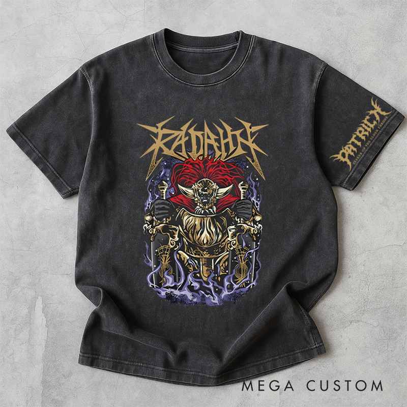 Personalized Metal Radahn Gothic Game Washed T-Shirts Video Game Tshirt Soulslike Shirt