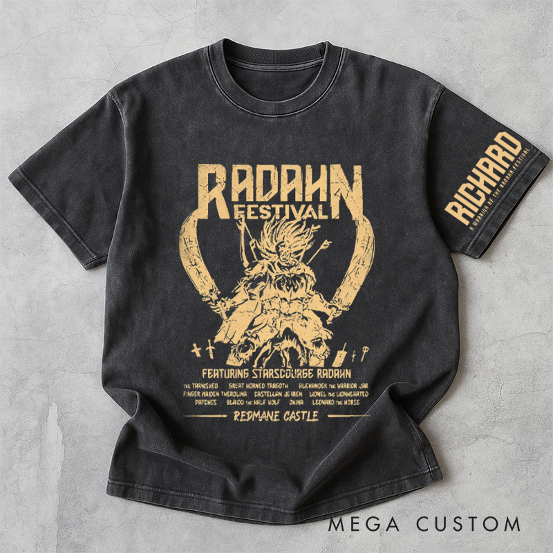 Personalized Radahn Festival Gothic Game Washed T-Shirts Video Game Tshirt Soulslike Shirt Music Lover